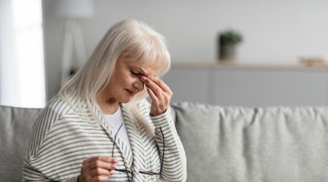 Woman with eye pain