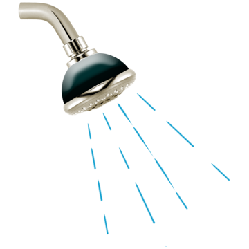 Shower head with cartoon blue water spray